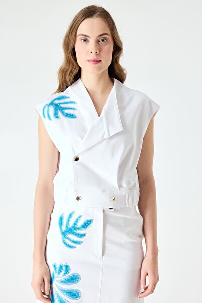 FEVER Kontrast nakış detaylı yelek