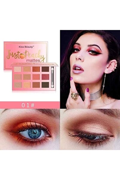 Kiss Beauty 12 Matte Eyeshadow Palette, Kiss Beauty, Just Peachy Mattes, 01, ...