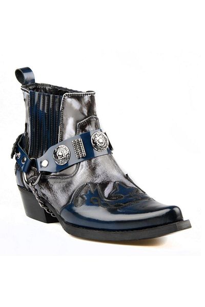 FootCourt Navy Blue Men's Cowboy Boots (Gar)