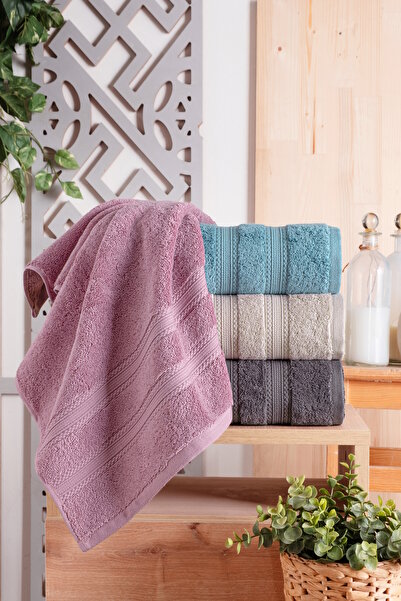 Nuşa مجموعة مناشف ديانا القطنية مكونة من 4 قطع