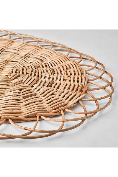 IKEA VARGFISK Place mat, natural/rattan handmade, 35 cm