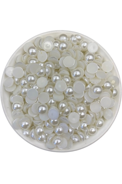 Hedef Bijuteri نصف لؤلؤة - 25 جرام 8 مم لون أبيض غير محدد ربط نصف لؤلؤة (25 ج...