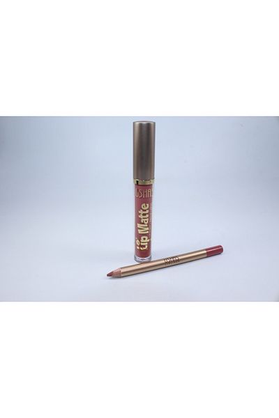 Ushas Set ruj de buze si creion, Ushas, ​​Matte, Waterproof, 09