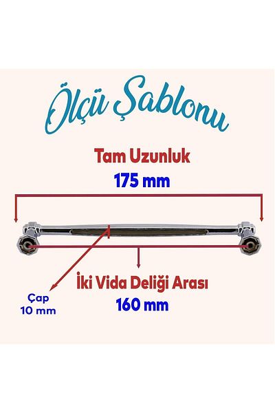 Badem10 Chrome Metal Furniture Drawer Cabinet Cupboard Door Handles (160Mm-16Cm)