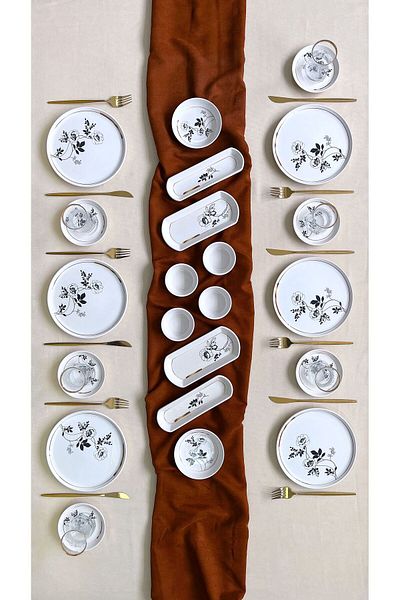 Erbaşlar Zambak Luxury Embossed 22 Piece Breakfast Set for 6 People