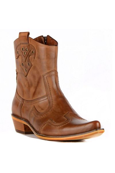 FootCourt Tan Men's Cowboy Boots (Firenze)