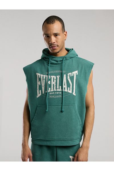 EVERLAST Αυθεντικό ανδρικό φούτερ Boxing Oversize Σκούρο Πράσινο Αμάνικο