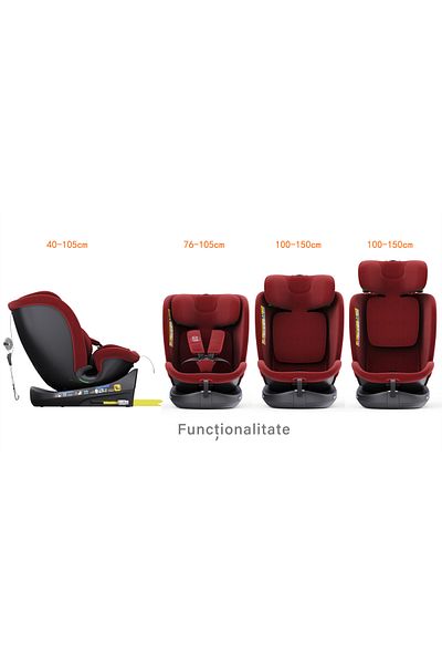 BUF BOOF Scaun Auto B-joy Deluxe Isize Red Isofix Pozitie Somn 155 Grade Rotativ 40-150 Cm