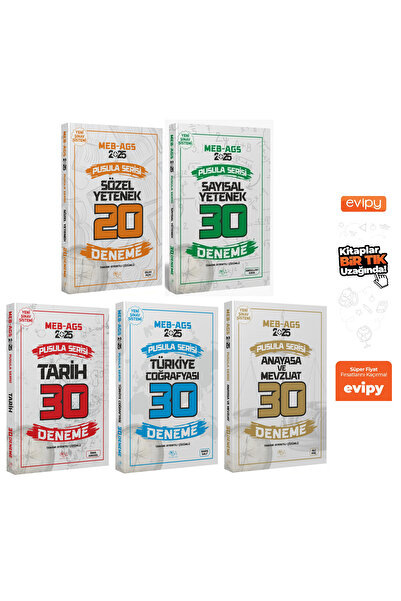 CBA Akademi 2025 MEB-AGS Tüm Dersler 140 Deneme 5 Kitap Ayraç Hediyeli