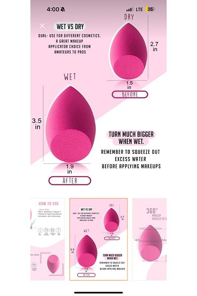 MUJGAN Makeup Sponge with Single Cut Tip