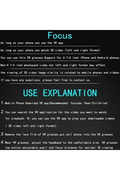 fulina HD 3D VR Glasses Virtual Reality Headset for VR Games & 3D Movies, for iPhone/Android phone
