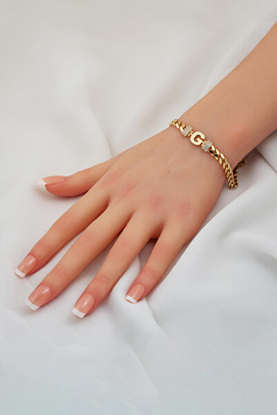 Bilezikci 14 Ayar G Harfll Gurmet Altın Bileklik