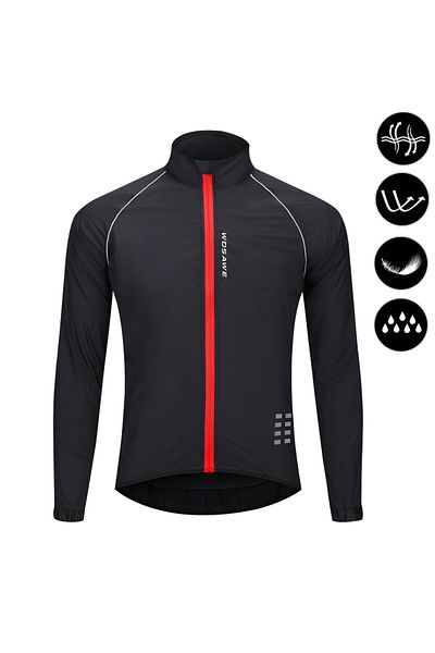 WOSAWE EU L (ASIA XL) BL244-B WOSAWE Men's Cycling Windbreaker Ultralight Reflective Windproof Jacket Men M