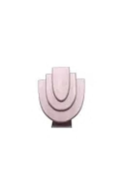 MeGass Dekor Domestic Production Wooden Model Imera Leather Fabric Pink Color Size 25 cm Necklace Jewelry Display Mannequin