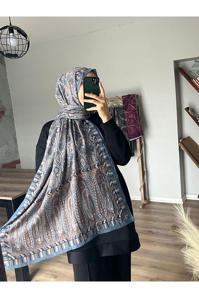 Merwiss Şal indigo Kraş cu model etnic