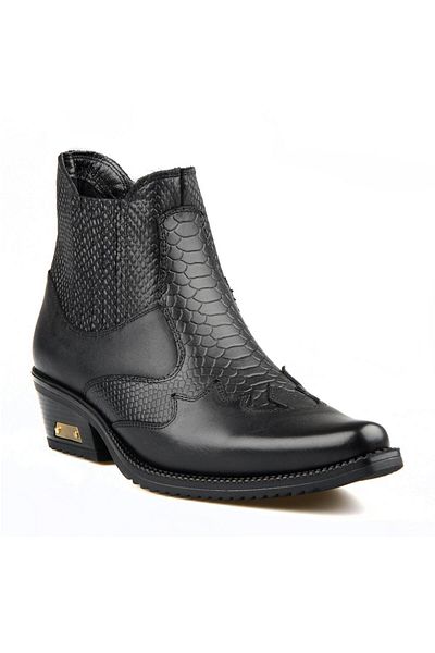 FootCourt Black Men's Cowboy Boots (Coleman)