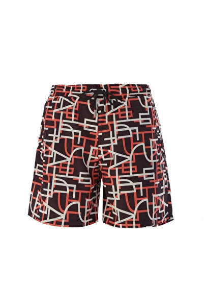 Remsa Mayo Ανδρικό σορτς μπλε θάλασσας με σχέδιο Eralıa S141 μαύρο