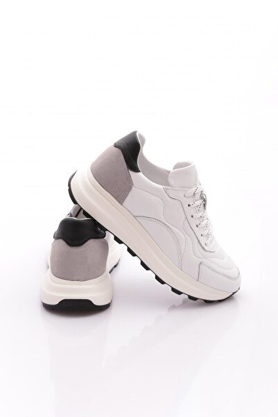 DGN Ανδρικά παπούτσια Sneaker Γνήσιο Δερμάτινο Λευκό 8210310106