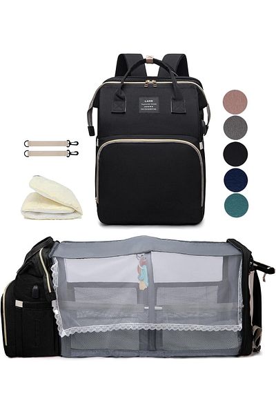 fulina Mother and baby cloth backpack with changing station, multifunctional folding cot