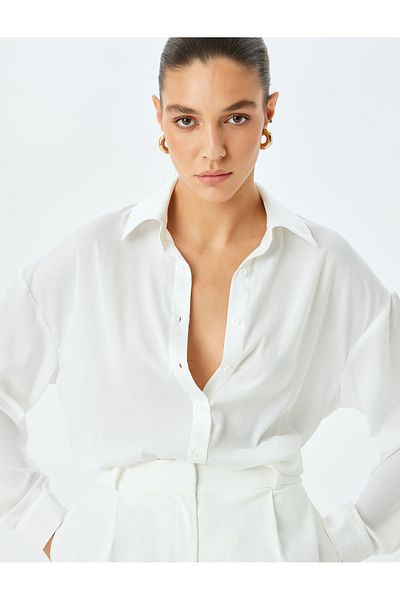 Koton Classic Collar Long Sleeve Oversize Shirt
