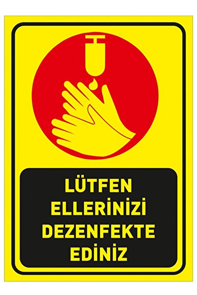 MIGNATIS Molimo vas da dezinfikujete ruke. Materijal žute boje sa ikonom 35x5...