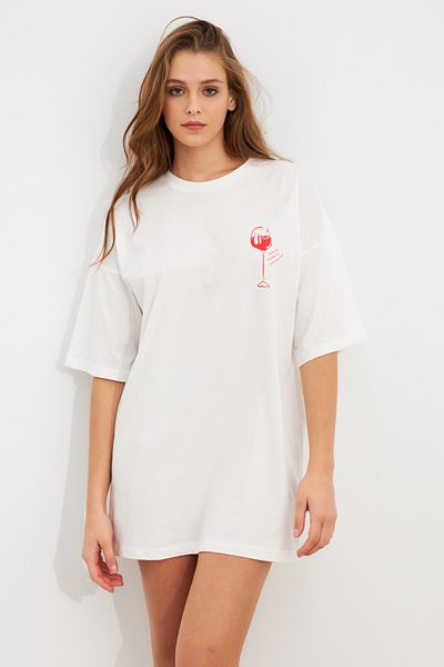 Cool & Sexy Tricou alb oversize pentru femei TPG14