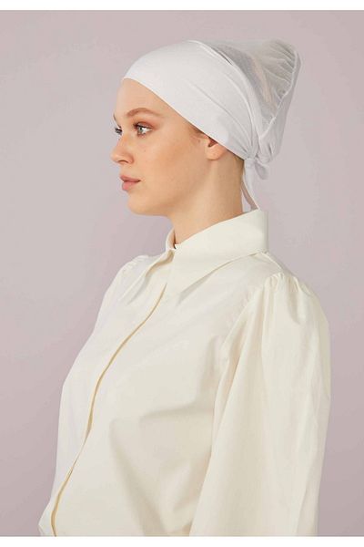 Fresh White Plain Bonnet - Mesh and Seamless