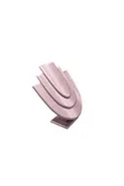 MeGass Dekor Domestic Production Wooden Model Imera Leather Fabric Pink Color Size 25 cm Necklace Jewelry Display Mannequin