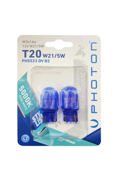 Photon T20 Beyaz Işık 21/5w Çift Duy Natural Cam Ph5523 Dv