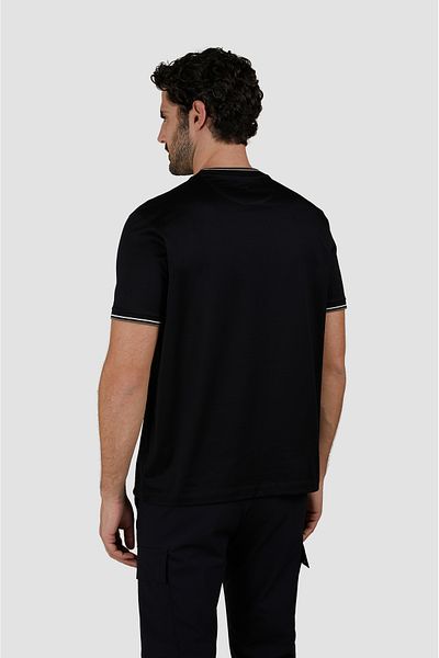 PAUL&SHARK Men's Regular Fit Black T-Shirt 100% Cotton Round Neck Short Sleeves