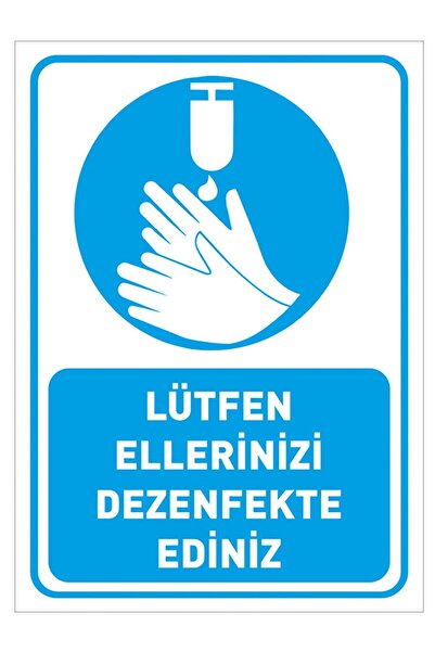 MIGNATIS Molimo vas da dezinfikujete ruke. Materijal od plave folije sa ikono...