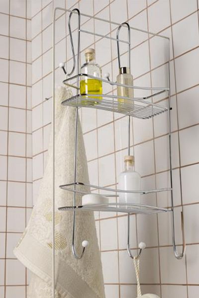 Prima Nova Tekno Wire Διώροφο κρεμαστό ράφι και κρεμάστρα μπάνιου σε καμπίνα ντους