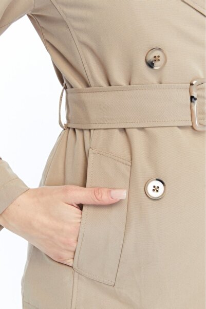 Jamila Crop Mevsimlik Kadın Trençkot