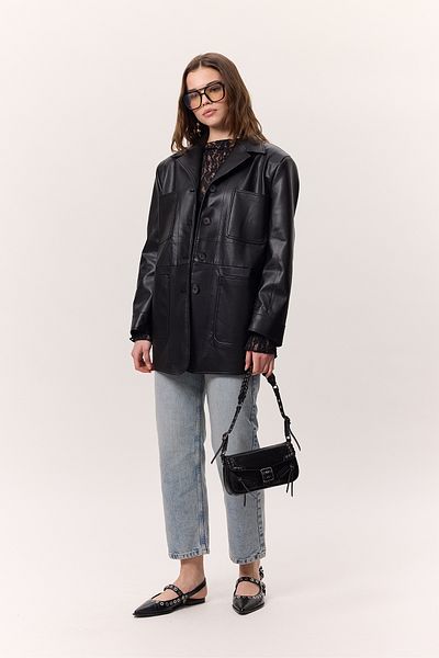 Manuka Black Buckle Detailed Shoulder Bag