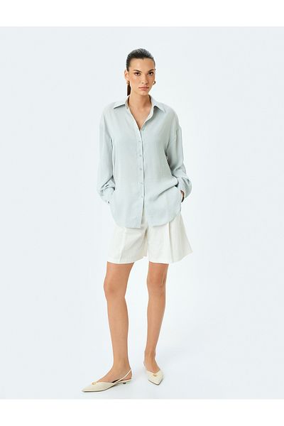 Koton Classic Collar Long Sleeve Oversize Shirt