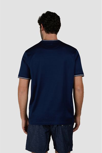 PAUL&SHARK Men's Regular Fit Round Neck 100% Cotton Short Sleeve Navy T-Shirt 25411025 -013