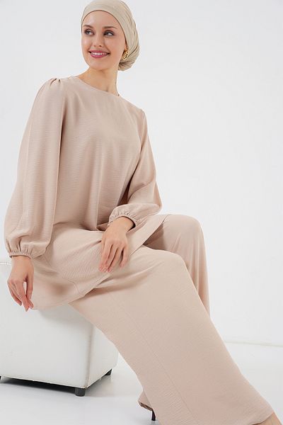 Bigdart Γυναικείο Σετ Παντελόνι Ayrobin Tunic Bottom Top 6712 - Cream