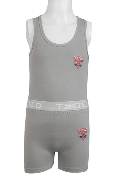 TEXTELO boy's Underwear 100% Cotton Vests And Briefs Set of 3 Piece - 3 color Made in Egypt