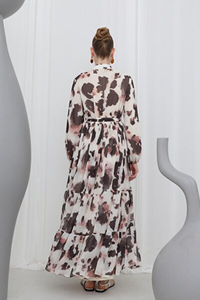 Puane 12601 Kadın Desenli Elbise