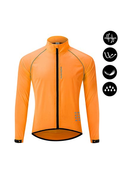 WOSAWE EU L (ASIA XL) BL244-O WOSAWE Men's Cycling Windbreaker Ultralight Reflective Windproof Jacket Men M
