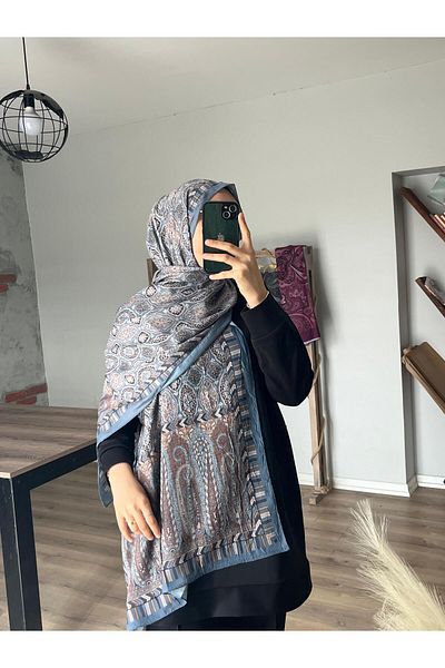 Merwiss Şal indigo Kraş cu model etnic