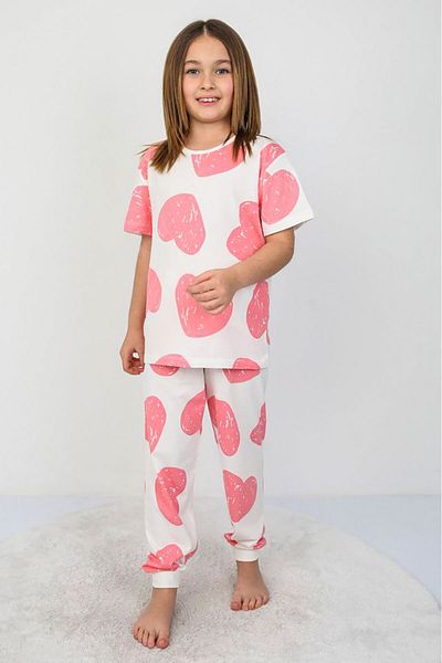 Beniizle Set de pijamale cu mânecă scurtă pentru fete cu model