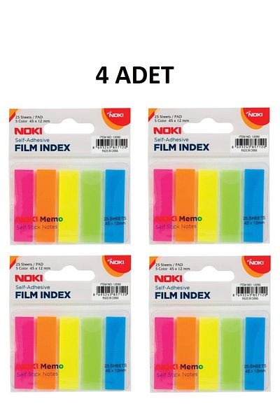 KarmaOfis 4 Pcs Memo Film Index 5 Colors 12X45Mm Yp