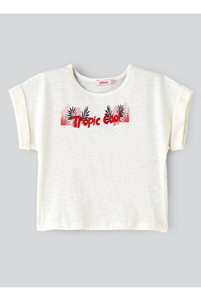 Basicxx تي شيرت "تروبيك كول" أبيض للبنات