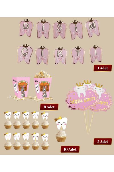 Big Party My Tooth Came Out Pink Themed Party Set 24 Pieces