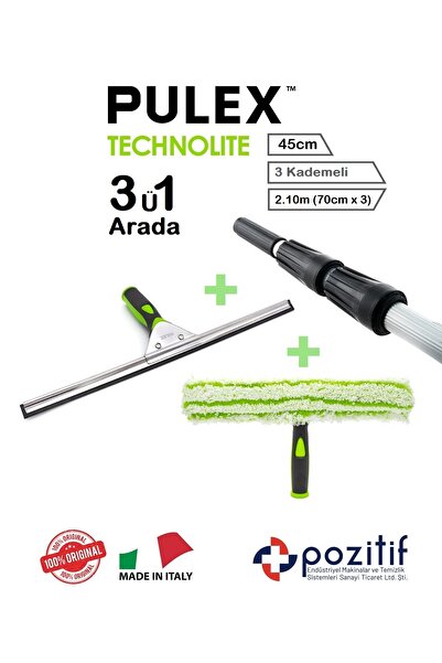 pulex Cam Silme Aparatı Seti - 2.1m Teleskop Sırık / Sopa - 45cm Camçek Ve Pe...