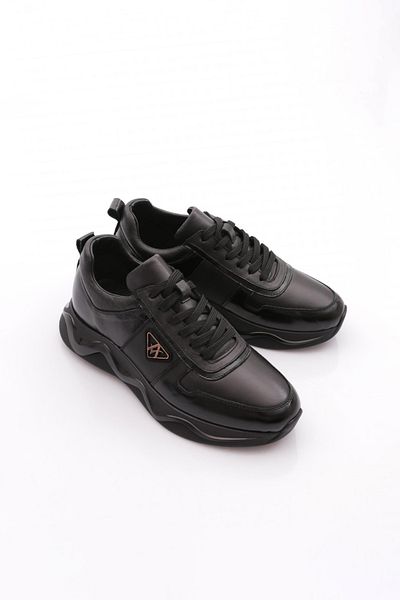 DGN Ανδρικά παπούτσια Sneaker Γνήσιο Δερμάτινο Μαύρο 832310106