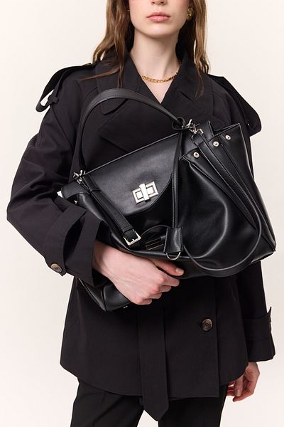 Manuka Arte Wide Shoulder Bag Black