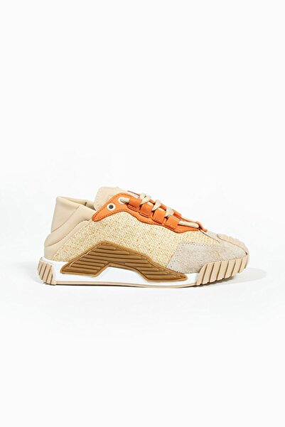 Seniorah Beige Fueda Straw-Suede Women's Sneakers
