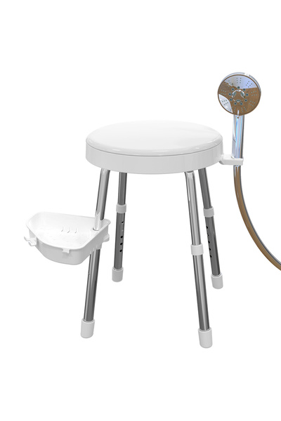 Prima Nova Apollo Döner Tabure Raflı-Beyaz